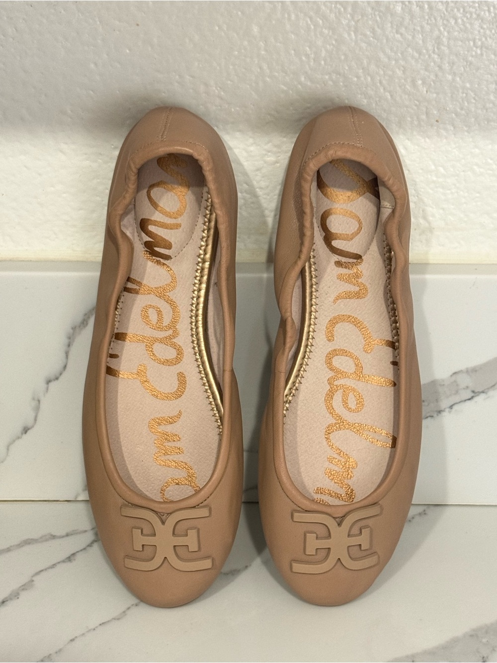 Sam Edelman Florence Ballet Flats Nude Leather Sz 9.5 Great Condition